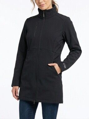 COLUMBIA X.C.O. Women's Black Softshell Fleece-Lined Long Jacket